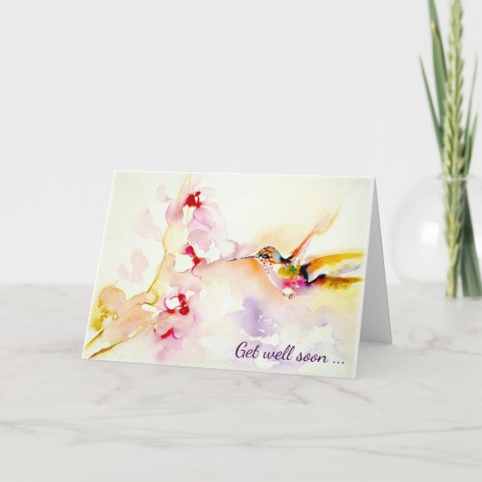 Carte "Dans" le colibri rose obtenez bien (Devant)