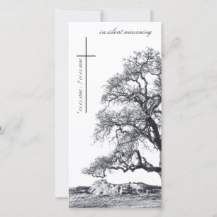 Carte Dans le deuil silencieux - arbre sur pré