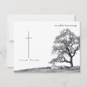 Carte Dans le deuil silencieux - arbre sur pré