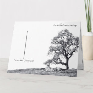 Carte Dans le deuil silencieux - arbre sur pré