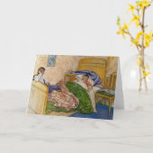 Carte Dans le lit de maman 1908 (Fleur jaune)