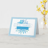 Carte Dans le souvenir Anniversaire Célébration, Bleu, W (Fleur jaune)