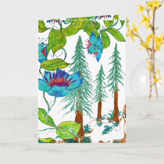 Carte Dans les séquoias (Fleur jaune)