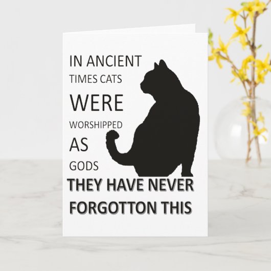 Carte Dans Les Temps Anciens Les Chats Étaient adorés Co (Fleur jaune)