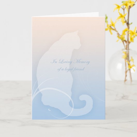 Carte Dans Loving Memory sincere sympathy for cat (Fleur jaune)