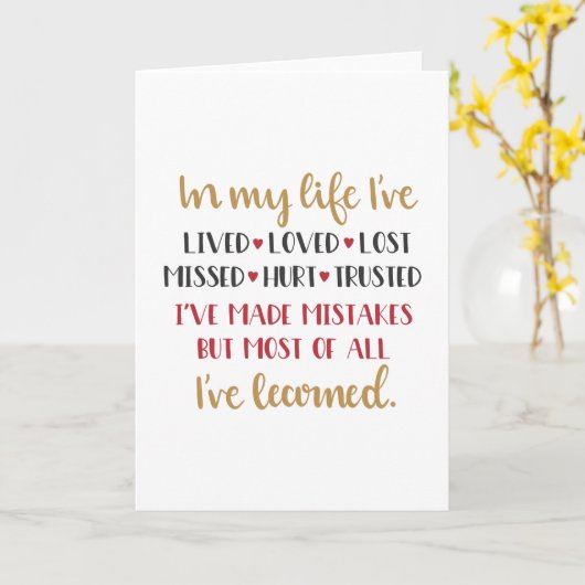 Carte Dans ma vie (Fleur jaune)