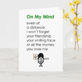 Carte Dans Mon Esprit Drôle Penser De Vous Poème Pour Un (Fleur jaune)