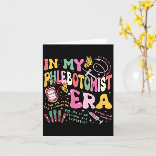 Carte Dans Mon Phlebotomie Era Technicien Sang Phlebotom (Fleur jaune)