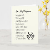 Carte Dans My Defense - un poème amusant sur la Fête des (Fleur jaune)