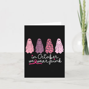 Carte Dans October We Wear Pink Ghost Boo Halloween