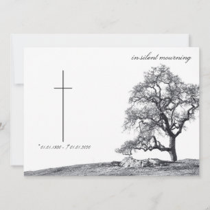 Carte Dans un deuil silencieux - arbre sur un pré