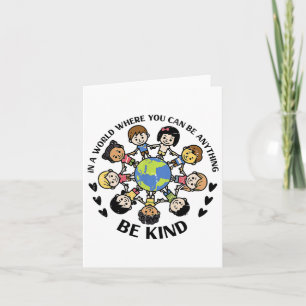 Carte Dans un monde, soyez gentils, enfants, unité contr