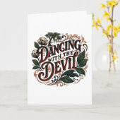 Carte Danse Avec Le Diable Art Gothique (Fleur jaune)