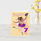 Carte Danse ballerine d'anniversaire (Fleur jaune)