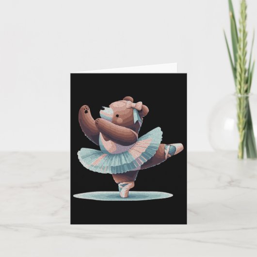 Carte Danse Bear Ballet Chaussures Bear Cute Bear Perfor (Devant)