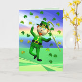 Carte Danse chanceuse de Leprechaun (Fleur jaune)