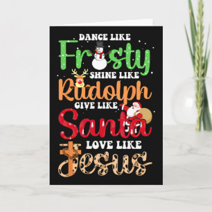 Carte Danse comme Frosty éclaire Rudolph donne à Santa a