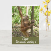 Carte Danse comme personne ne regarde Orangutan à Bornéo (Fleur jaune)
