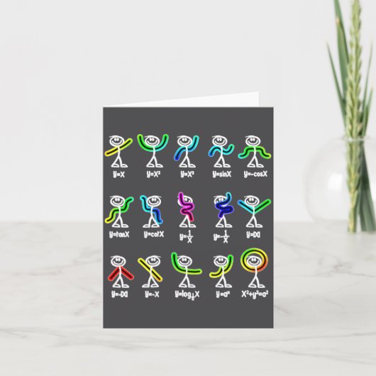 Carte Danse d'algèbre Figures de graphique drôles Math (Devant)