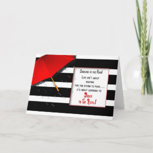 Carte Danse dans la tasse de pluie - encouragement