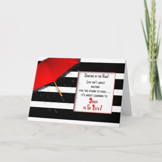 Carte Danse dans la tasse de pluie - encouragement (Devant)