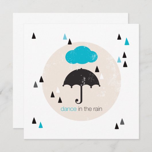 Carte Danse dans le parapluie (Devant / Derrière)