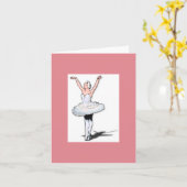 Carte Danse de ballet rose et blanc Ballerina Girl Note (Fleur jaune)