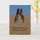 Carte Danse de chevaux pour le 25e anniversaire de maria (Fleur jaune)