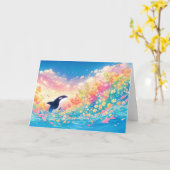Carte Danse de l'Orca dans les eaux lumineuses (Fleur jaune)