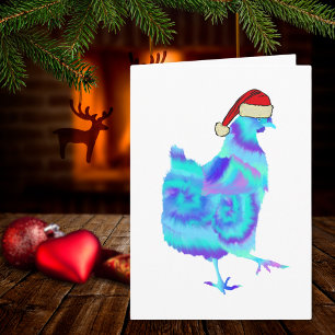 Carte Danse de Noël de la Poule Drôle Funky Festive