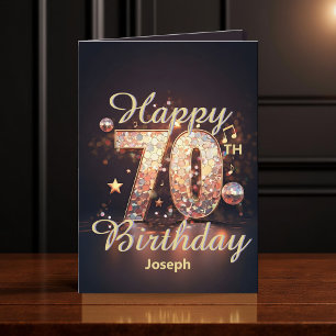 Carte Danse Disco Étincelante 70e anniversaire