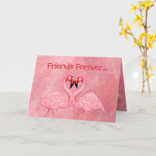 Carte Danse Flamant rose (Fleur jaune)