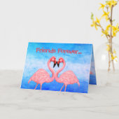 Carte Danse Flamant rose (Fleur jaune)
