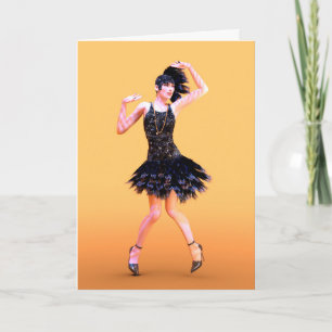 Carte Danse Flapper Vintage