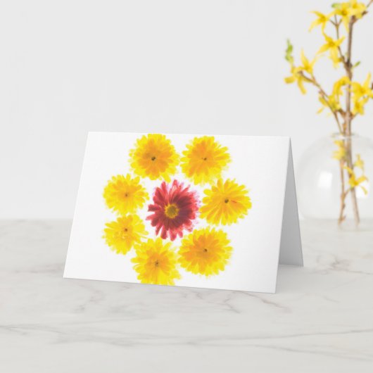 Carte Danse Fleur Chrysanthemum Se Bien (Fleur jaune)