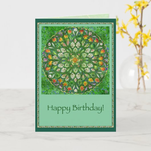 Carte Danse Forêt Anniversaire (Fleur jaune)