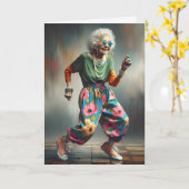 Carte Danse Hip Vielle Dame pour Anniversaire (Fleur jaune)