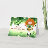 Carte Danse Irlandaise Saint-Patrick Vert Shamrocks (Devant)