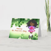Carte Danse Irlandaise Saint-Patrick Vert Shamrocks (Devant)