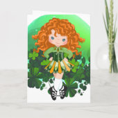 Carte Danse Irlandaise Saint-Patrick Vert Shamrocks (Dos)