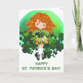 Carte Danse Irlandaise Saint-Patrick Vert Shamrocks (Devant)