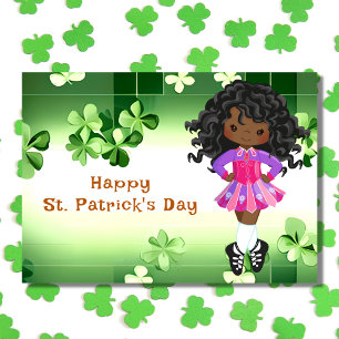 Carte Danse Irlandaise Saint-Patrick Vert Shamrocks