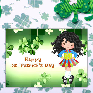 Carte Danse Irlandaise Saint-Patrick Vert Shamrocks