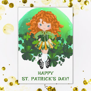 Carte Danse Irlandaise Saint-Patrick Vert Shamrocks