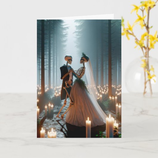 Carte Danse Mariage d'Halloween (Fleur jaune)