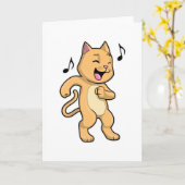Carte Danse musicale de chat (Fleur jaune)