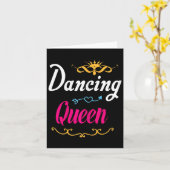 Carte Danse Queen Retro Moderne (Fleur jaune)