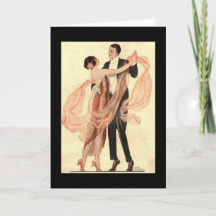 Carte Danse victorienne de couples d'Edwardian