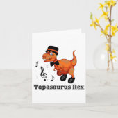 Carte Danser Cute Dinosaur Tap Dance Cadeau - Tapasaurus (Fleur jaune)