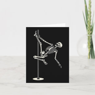 Carte Danser Le Squelette Sur Le Pôle Drôle Halloween Am